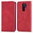 Funda de Cuero Cartera con Soporte Carcasa S04D para Xiaomi Redmi 9 Prime India Rojo