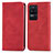 Funda de Cuero Cartera con Soporte Carcasa S04D para Xiaomi Redmi K40S 5G Rojo