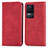 Funda de Cuero Cartera con Soporte Carcasa S04D para Xiaomi Redmi K50 5G Rojo