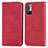 Funda de Cuero Cartera con Soporte Carcasa S04D para Xiaomi Redmi Note 10 JE 5G Rojo