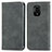 Funda de Cuero Cartera con Soporte Carcasa S04D para Xiaomi Redmi Note 9 Pro Max Gris