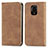 Funda de Cuero Cartera con Soporte Carcasa S04D para Xiaomi Redmi Note 9S Marron