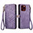 Funda de Cuero Cartera con Soporte Carcasa S05D para Apple iPhone 13 Pro Morado