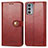 Funda de Cuero Cartera con Soporte Carcasa S05D para Motorola Moto Edge Lite 5G Rojo