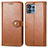 Funda de Cuero Cartera con Soporte Carcasa S05D para Motorola Moto Edge Plus (2023) 5G Marron