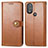 Funda de Cuero Cartera con Soporte Carcasa S05D para Motorola Moto G Play Gen 2 Marron