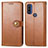 Funda de Cuero Cartera con Soporte Carcasa S05D para Motorola Moto G Pure Marron