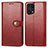 Funda de Cuero Cartera con Soporte Carcasa S05D para Oppo Find X5 Pro 5G Rojo