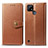 Funda de Cuero Cartera con Soporte Carcasa S05D para Realme C21Y Marron