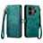 Funda de Cuero Cartera con Soporte Carcasa S05D para Realme GT Neo6 5G Verde