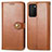 Funda de Cuero Cartera con Soporte Carcasa S05D para Samsung Galaxy A02s Marron