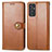 Funda de Cuero Cartera con Soporte Carcasa S05D para Samsung Galaxy A15 4G Marron