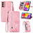 Funda de Cuero Cartera con Soporte Carcasa S05D para Samsung Galaxy F13 4G Rosa