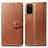 Funda de Cuero Cartera con Soporte Carcasa S05D para Samsung Galaxy S20 Plus 5G Marron