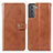 Funda de Cuero Cartera con Soporte Carcasa S05D para Samsung Galaxy S21 Plus 5G Marron