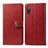 Funda de Cuero Cartera con Soporte Carcasa S05D para Sony Xperia Ace II SO-41B Rojo