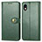 Funda de Cuero Cartera con Soporte Carcasa S05D para Sony Xperia Ace III SO-53C Verde