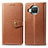 Funda de Cuero Cartera con Soporte Carcasa S05D para Xiaomi Mi 10T Lite 5G Marron