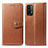 Funda de Cuero Cartera con Soporte Carcasa S05D para Xiaomi Redmi 9 Power Marron