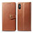 Funda de Cuero Cartera con Soporte Carcasa S05D para Xiaomi Redmi 9A Marron