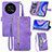 Funda de Cuero Cartera con Soporte Carcasa S06D para Huawei Enjoy 50 Pro Morado