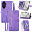 Funda de Cuero Cartera con Soporte Carcasa S06D para Huawei Nova 10 Morado