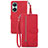 Funda de Cuero Cartera con Soporte Carcasa S06D para Huawei Nova 11i Rojo