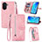 Funda de Cuero Cartera con Soporte Carcasa S06D para Huawei Nova Y70 Plus Rosa