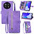 Funda de Cuero Cartera con Soporte Carcasa S06D para Huawei Nova Y91 Morado