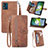 Funda de Cuero Cartera con Soporte Carcasa S06D para Motorola Moto E13 Marron