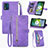 Funda de Cuero Cartera con Soporte Carcasa S06D para Motorola Moto E13 Morado