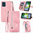 Funda de Cuero Cartera con Soporte Carcasa S06D para Motorola Moto E13 Rosa