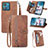 Funda de Cuero Cartera con Soporte Carcasa S06D para Motorola Moto Edge 40 Neo 5G Marron