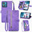 Funda de Cuero Cartera con Soporte Carcasa S06D para Motorola Moto Edge 40 Neo 5G Morado