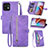 Funda de Cuero Cartera con Soporte Carcasa S06D para Motorola Moto Edge Plus (2023) 5G Morado