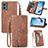 Funda de Cuero Cartera con Soporte Carcasa S06D para Motorola Moto G 5G (2023) Marron