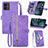 Funda de Cuero Cartera con Soporte Carcasa S06D para Motorola Moto G14 Morado