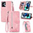 Funda de Cuero Cartera con Soporte Carcasa S06D para Motorola Moto G23 Rosa