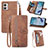 Funda de Cuero Cartera con Soporte Carcasa S06D para Motorola Moto G53 5G Marron