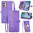 Funda de Cuero Cartera con Soporte Carcasa S06D para Motorola Moto G53y 5G Morado