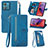 Funda de Cuero Cartera con Soporte Carcasa S06D para Motorola Moto G84 5G Azul