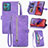 Funda de Cuero Cartera con Soporte Carcasa S06D para Motorola Moto G84 5G Morado