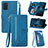 Funda de Cuero Cartera con Soporte Carcasa S06D para Nokia G100 Azul