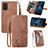 Funda de Cuero Cartera con Soporte Carcasa S06D para Nokia G100 Marron