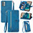 Funda de Cuero Cartera con Soporte Carcasa S06D para Nokia G22 Azul