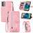 Funda de Cuero Cartera con Soporte Carcasa S06D para Nokia G22 Rosa