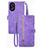 Funda de Cuero Cartera con Soporte Carcasa S06D para Oppo A18 Morado