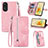 Funda de Cuero Cartera con Soporte Carcasa S06D para Oppo Reno8 T 4G Rosa