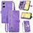 Funda de Cuero Cartera con Soporte Carcasa S06D para Realme 10 4G Morado