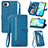 Funda de Cuero Cartera con Soporte Carcasa S06D para Realme C30s Azul